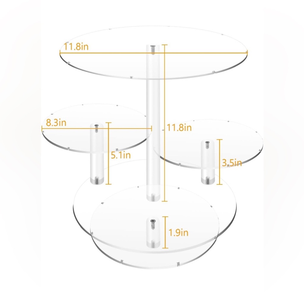 Acrylic 4 tier cupcake stand